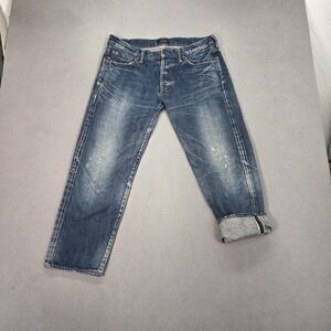 Chimala Selvedge Jeans Womens Blue Straight Button Fly Made Japan Fits 32x25